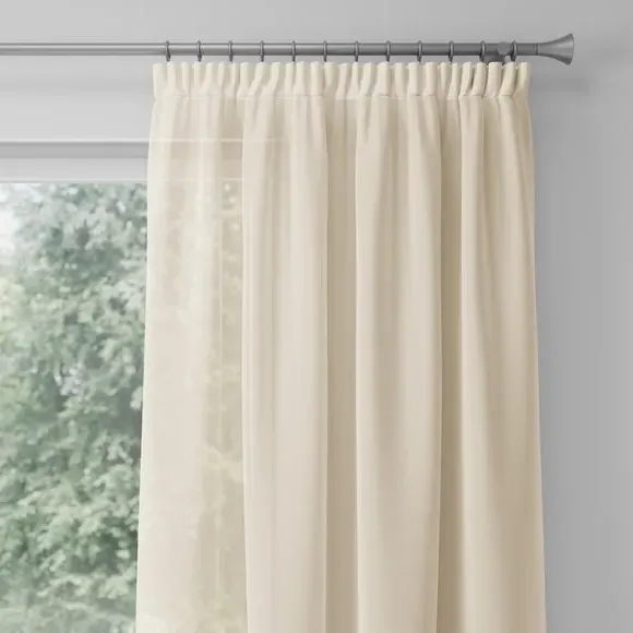 Made to Measure Voile Curtains - Cream, Polyester