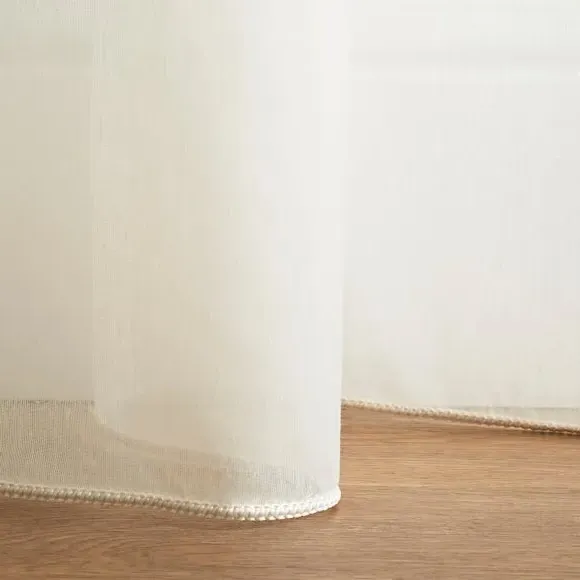 Made to Measure Voile Curtains - Cream, Polyester