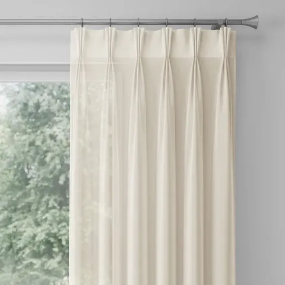 Made to Measure Voile Curtains - Cream, Polyester