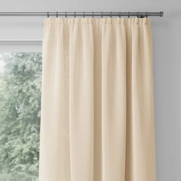Made to Measure Voile Curtains - Natural, Polycotton