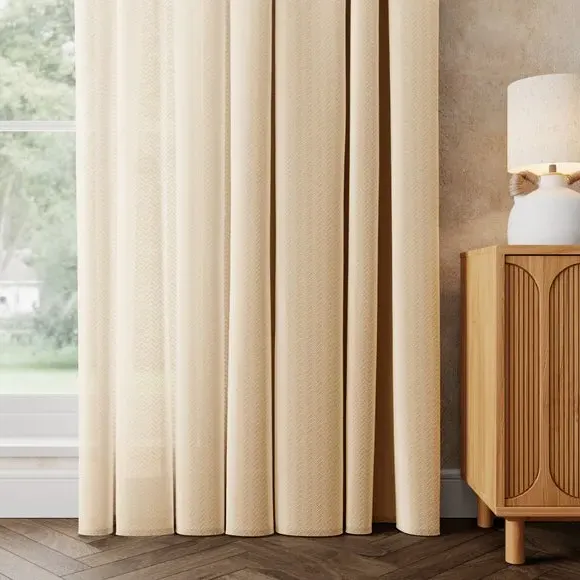 Made to Measure Voile Curtains - Natural, Polycotton image