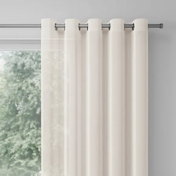 Made to Measure Voile Curtains - Natural, Polyester