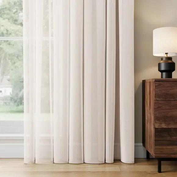 Made to Measure Voile Curtains - Natural, Polyester