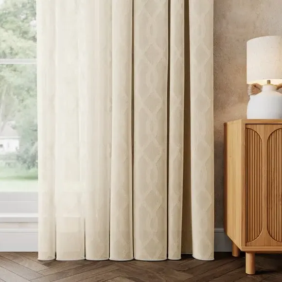 Made to Measure Voile Curtains - Natural, Polyester image