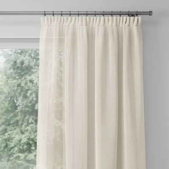 Made to Measure Voile Curtains - Natural, Polyester
