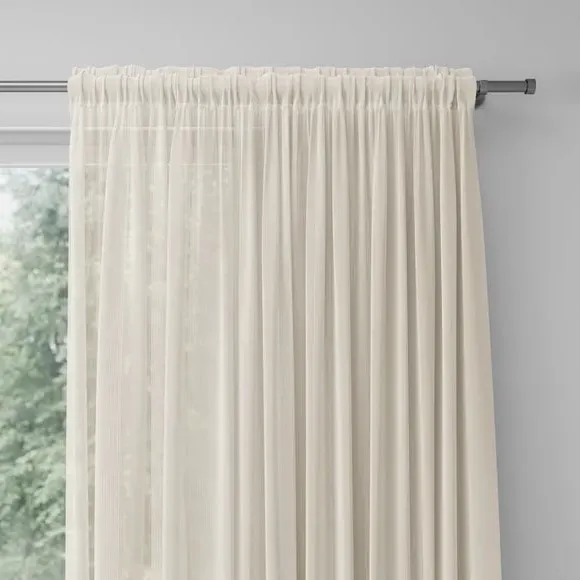 Made to Measure Voile Curtains - Natural, Polyester