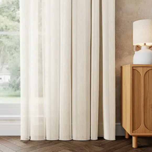 Made to Measure Voile Curtains - Natural, Polyester
