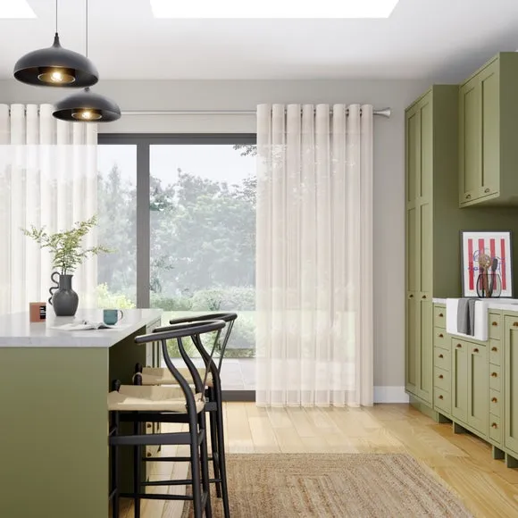 Made to Measure Voile Curtains - Natural, Polyester