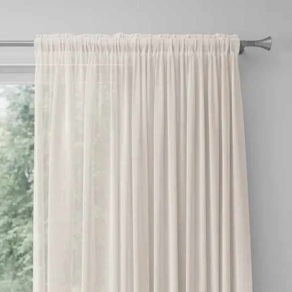 Made to Measure Voile Curtains - Natural, Polyester