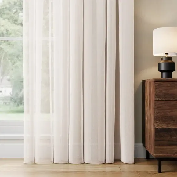 Made to Measure Voile Curtains - Natural, Polyester image