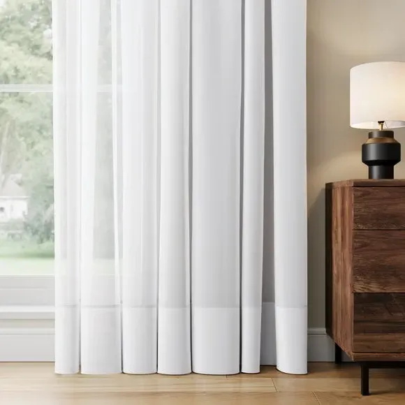 Made to Measure Voile Curtains - White image