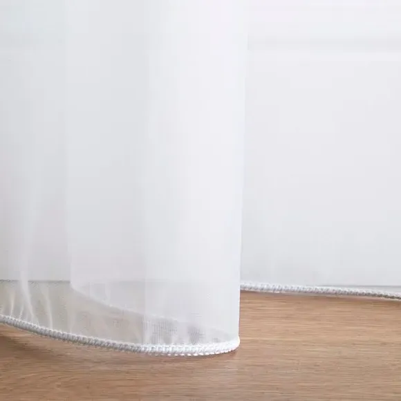 Made to Measure Voile Curtains - White, Polyester