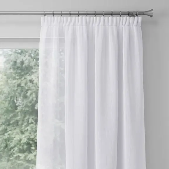 Made to Measure Voile Curtains - White, Polyester