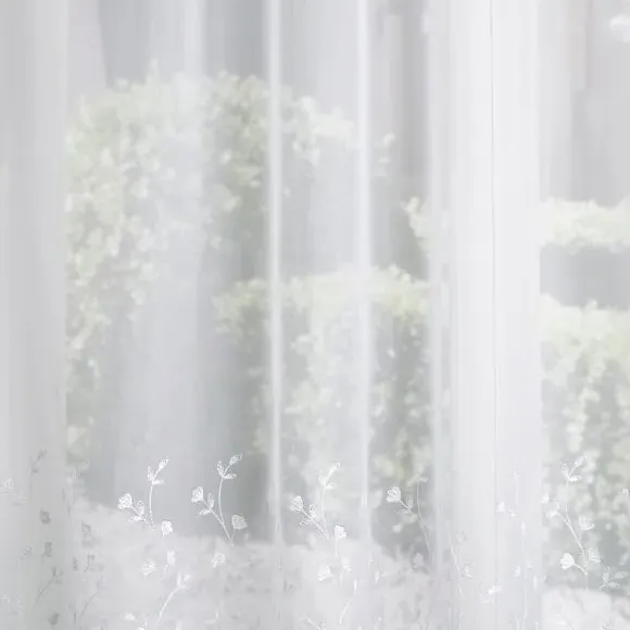 Made to Measure Voile Curtains - White, Polyester