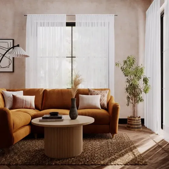 Made to Measure Voile Curtains - White, Polyester