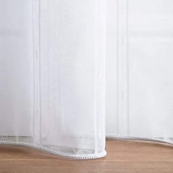 Made to Measure Voile Curtains - White, Polyester