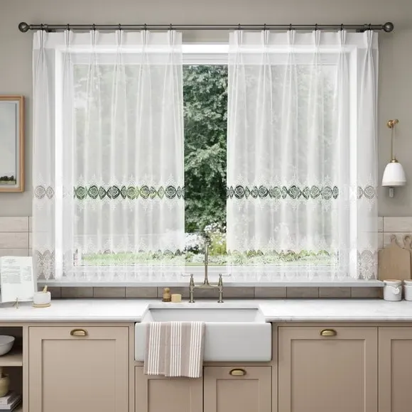 Made to Measure Voile Curtains - White, Polyester