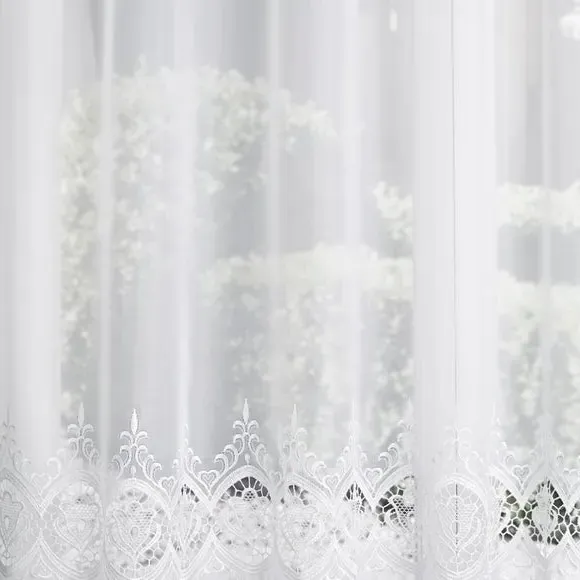 Made to Measure Voile Curtains - White, Polyester