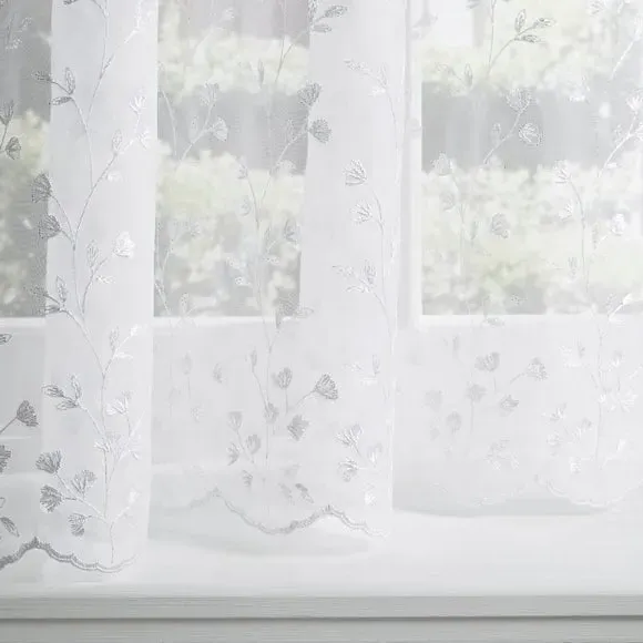 Made to Measure Voile Curtains - White, Polyester