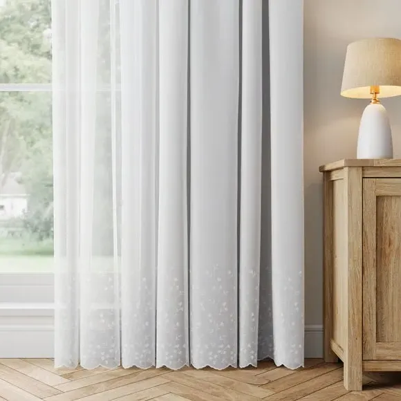 Made to Measure Voile Curtains - White, Polyester image