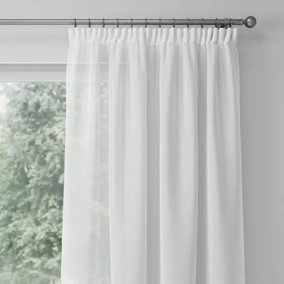 Made to Measure Voile Curtains - White, Polyester