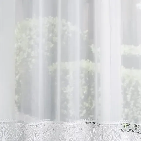 Made to Measure Voile Curtains - White, Polyester