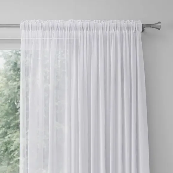 Made to Measure Voile Curtains - White, Polyester