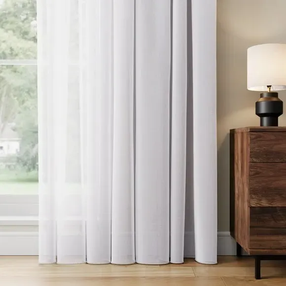 Made to Measure Voile Curtains - White, Polyester image