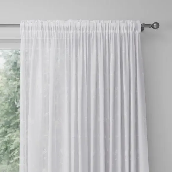 Made to Measure Voile Curtains - White, Polyester