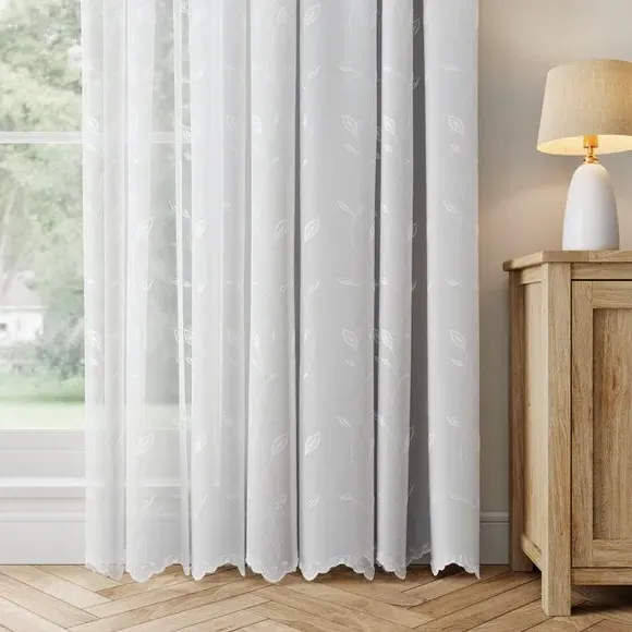 Made to Measure Voile Curtains - White, Polyester image