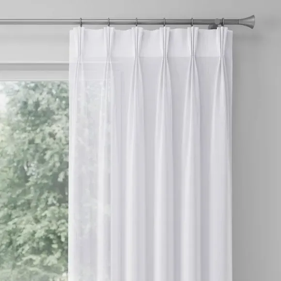 Made to Measure Voile Curtains - White, Polyester