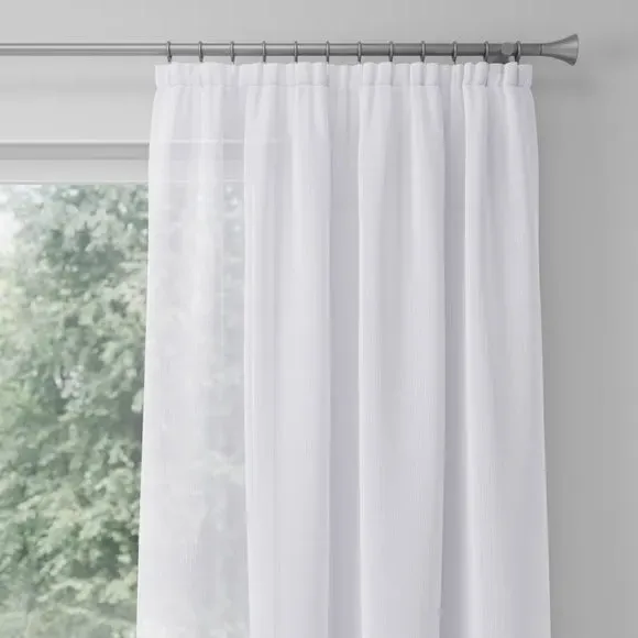 Made to Measure Voile Curtains - White, Polyester