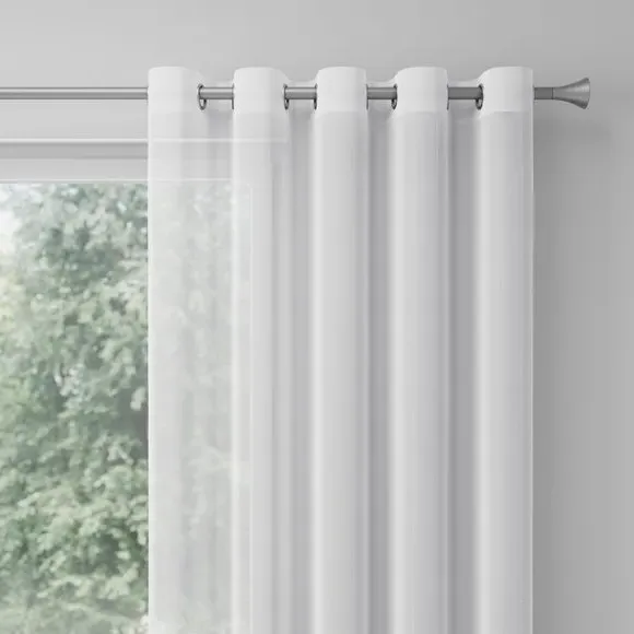 Made to Measure Voile Curtains - White, Polyester