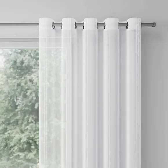 Made to Measure Voile Curtains - White, Polyester