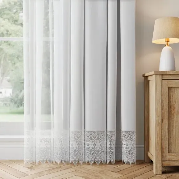 Made to Measure Voile Curtains - White, Polyester image
