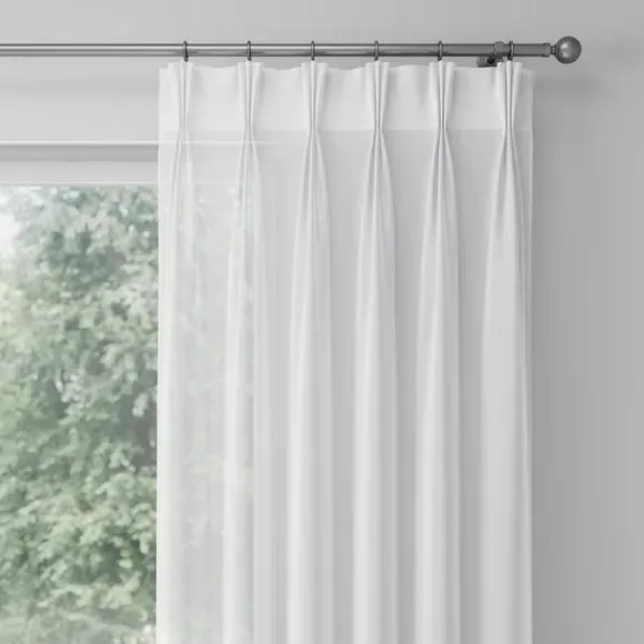 Made to Measure Voile Curtains - White, Polyester