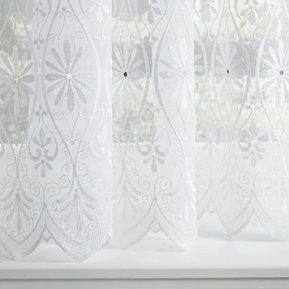 Made to Measure Voile Curtains - White, Polyester