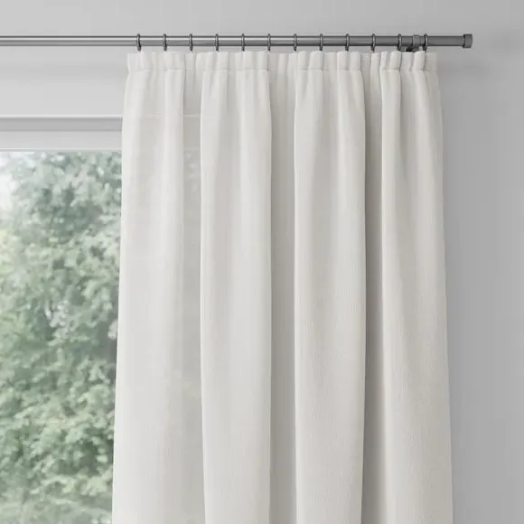 Made to Measure Voile Curtains - White, Polyester