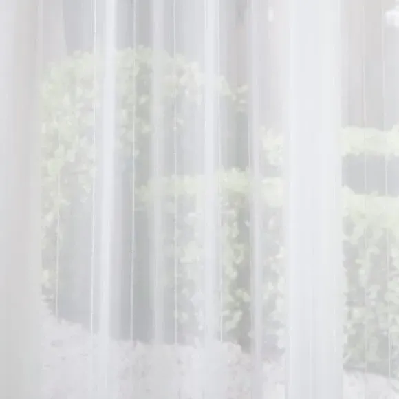 Made to Measure Voile Curtains - White, Polyester