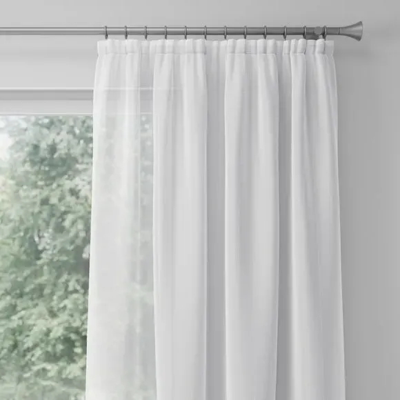 Made to Measure Voile Curtains - White, Polyester