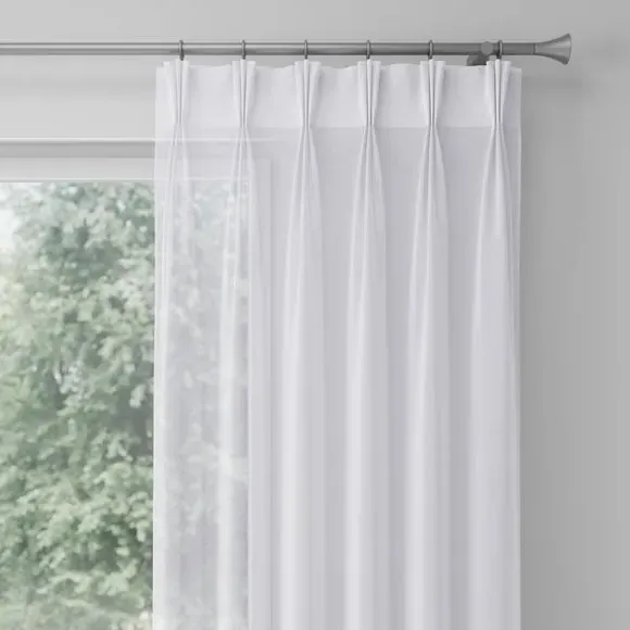 Made to Measure Voile Curtains - White, Polyester