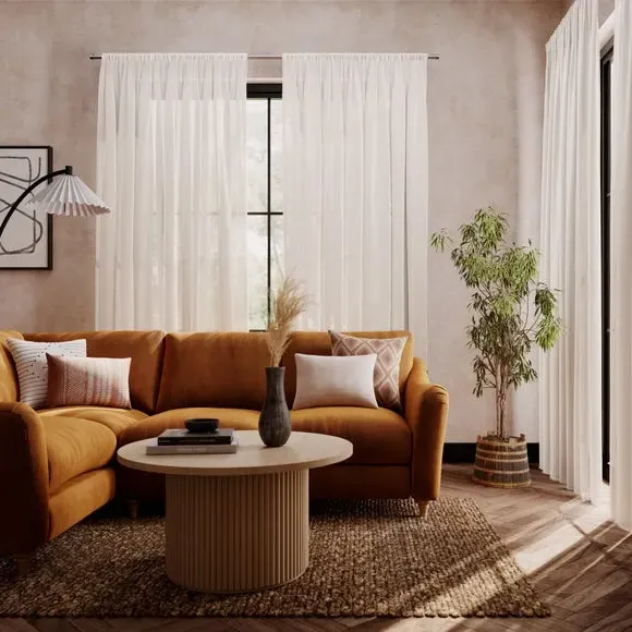 Made to Measure Voile Curtains - White, Polyester