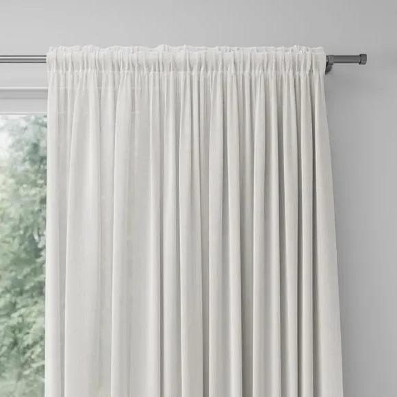 Made to Measure Voile Curtains - White, Polyester
