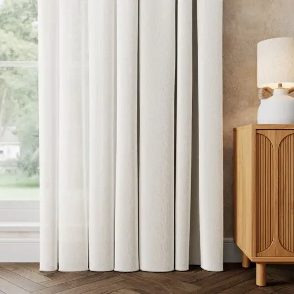 Made to Measure Voile Curtains - White, Polyester image