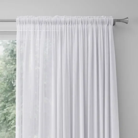 Made to Measure Voile Curtains - White, Polyester