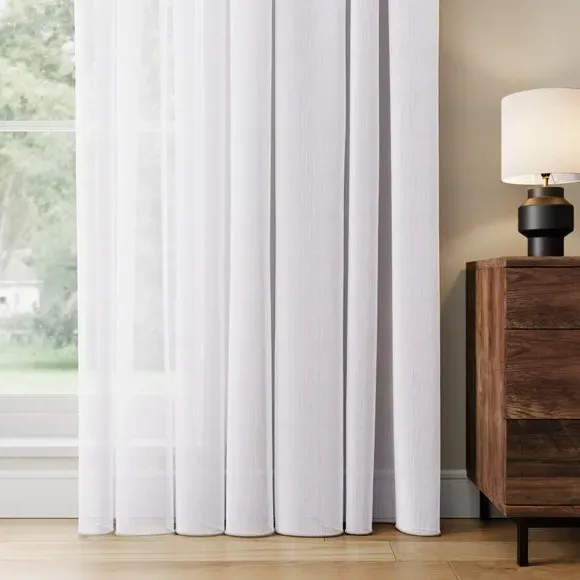 Made to Measure Voile Curtains - White, Polyester
