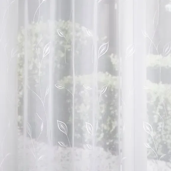 Made to Measure Voile Curtains - White, Polyester