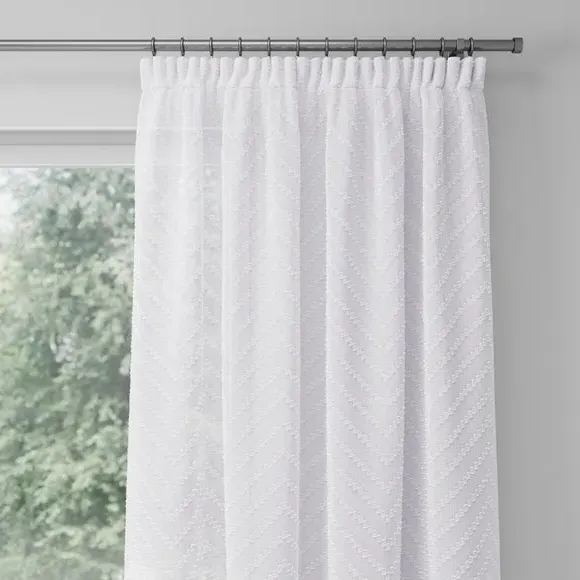 Made to Measure Voile Curtains - White, Polyester