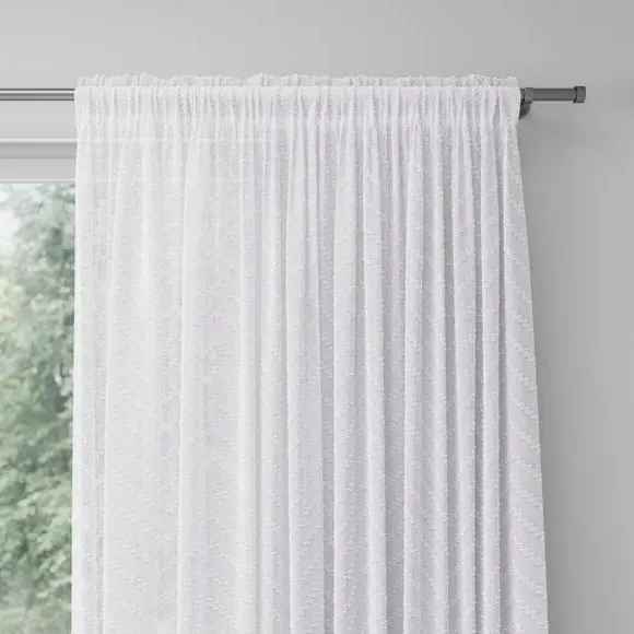 Made to Measure Voile Curtains - White, Polyester