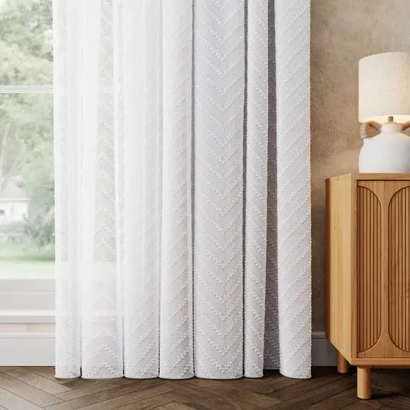 Made to Measure Voile Curtains - White, Polyester image